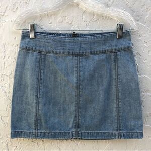 FREE‎ PEOPLE Zip To It Denim Mini Skirt Size 4 Boho Festival Y2K